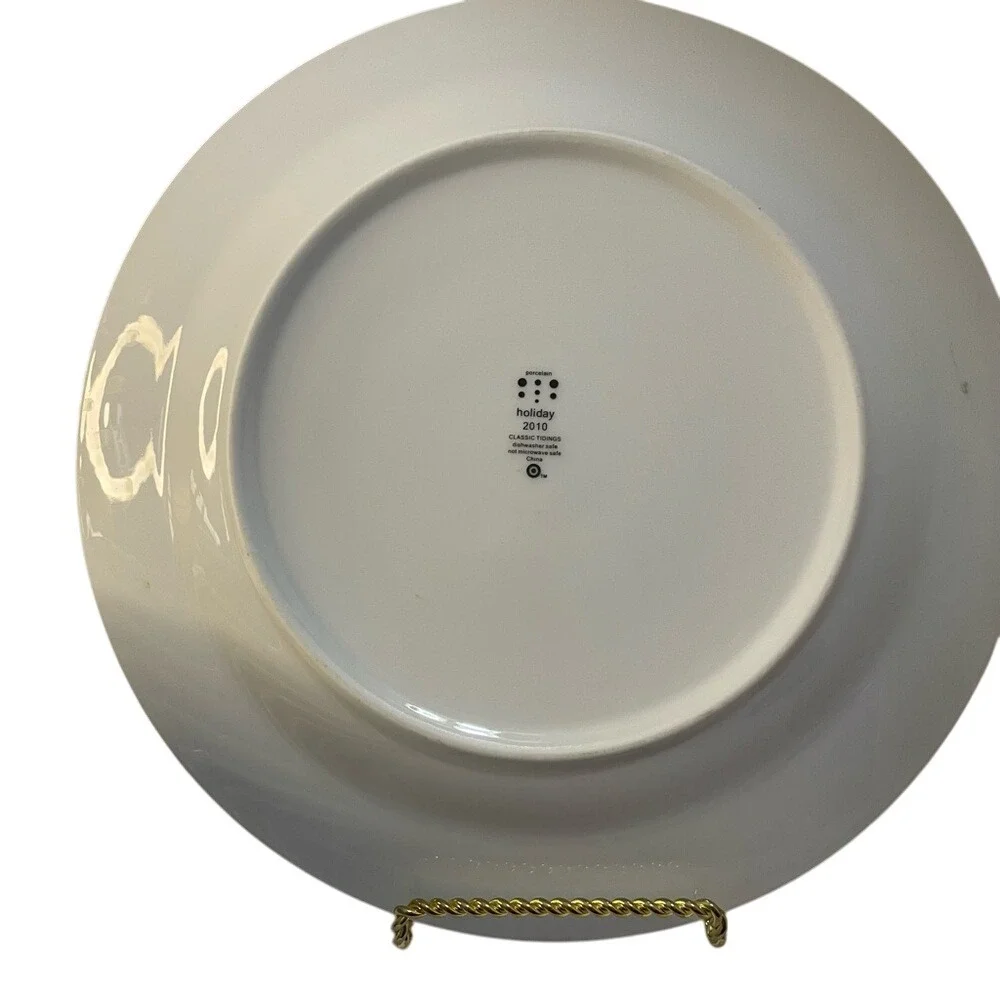 Red Tartan Plaid Classic Tidings 2010 Retired Target‎ Replacement Plate Preowned